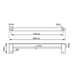 RUSHY Towel Rail Double 800mm Matte Black