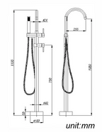 Freestanding Mixer With Diverter & Handheld Shower Round Chrome