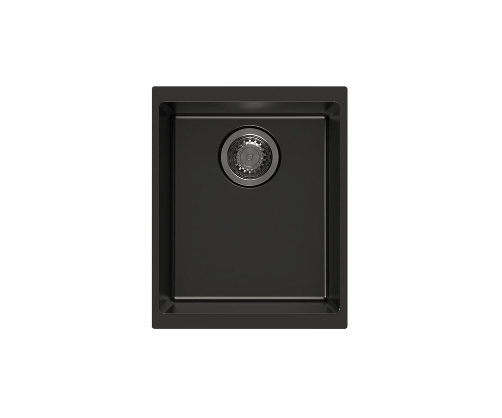 370x460x200mm Carysil Enigma 100N single Bowl Granite Sink Deep Black