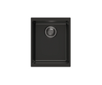 370x460x200mm Carysil Enigma 100N single Bowl Granite Sink Deep Black
