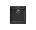 430x460x200mm Carysil Enigma single Bowl Granite Sink Deep Black