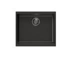 530x460x200mm Carysil Enigma single Bowl Granite Sink Deep Black