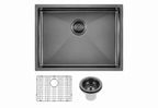 600x450x300mm Stainless Steel Handmade Top/Under mount Single Bowls Gun Metall Grey Sink