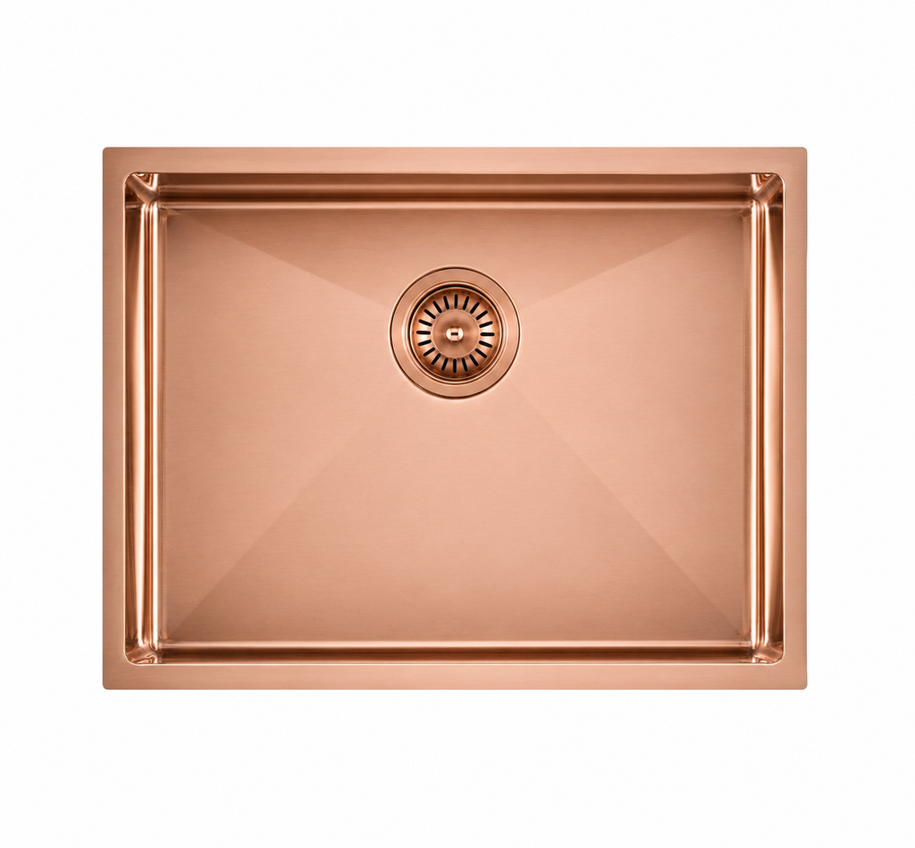 600x450x230mm Stainless Steel Handmade Top/Under mount Single Bowls Rose Gold Sink
