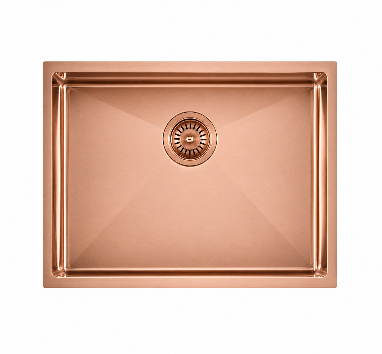 600x450x230mm Stainless Steel Handmade Top/Under mount Single Bowls Rose Gold Sink