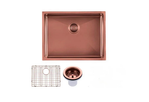 600x450x300mm Stainless Steel Handmade Top/Under mount Single Bowls Rose Gold Sink