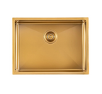 600x450x230mm Stainless Steel Handmade Top/Under mount Single Bowls Brushed Gold Sink