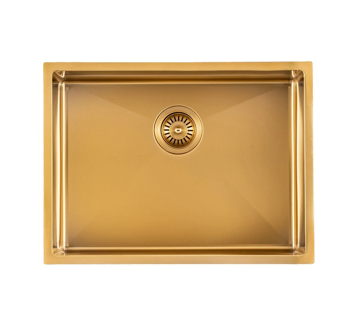 600x450x230mm Stainless Steel Handmade Top/Under mount Single Bowls Brushed Gold Sink