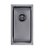 250x450x215mm Stainless Steel Handmade Top/Under mount Single Bowl Gun Metal Grey Sink