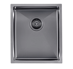 390x450x215mm Stainless Steel Handmade Top/Under mount Single Bowl Gun Metal Grey Sink
