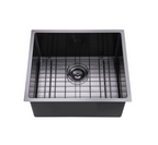 500x440x230mm Stainless Steel Handmade Top/Under mount Single Bowls Gun Metal Grey Sink