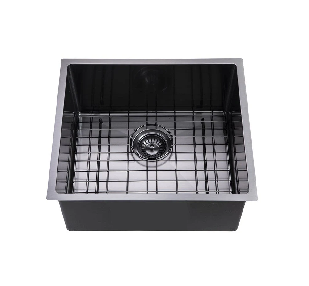 500x440x230mm Stainless Steel Handmade Top/Under mount Single Bowls Gun Metal Grey Sink