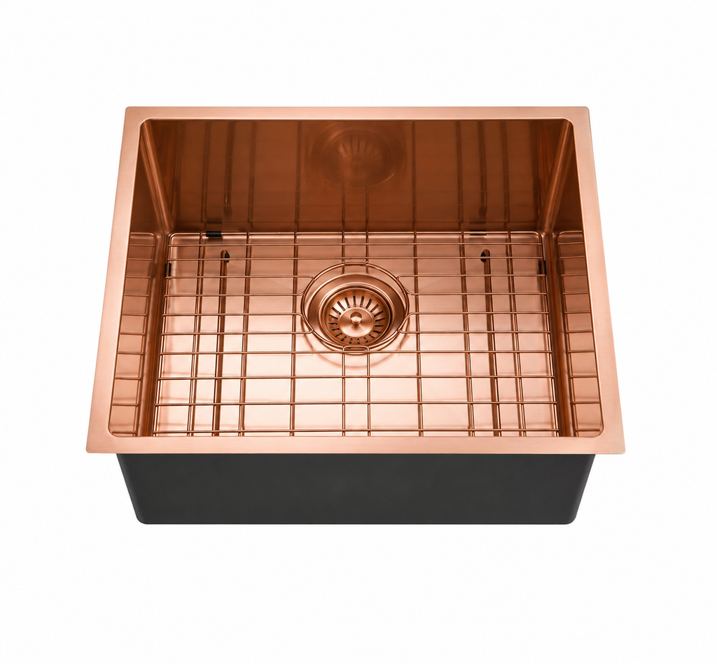 500x440x230mm Stainless Steel Handmade Top/Under mount Single Bowls Rose Gold Sink