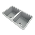 824x481x241mm Carysil Double Bowls Granite Undermount Kitchen Sink Concrete Grey