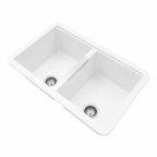 824x481x241mm Carysil Double Bowls Granite Undermount Kitchen Sink White