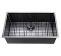 762x457x254mm Stainless Steel Handmade Top/Under mount Single Bowls Gun Metal Grey PVD Coating Sink