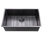 762x457x254mm Stainless Steel Handmade Top/Under mount Single Bowls Gun Metal Grey PVD Coating Sink