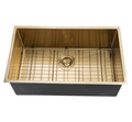 762x457x254mm Stainless Steel Handmade Top/Under mount Single Bowls Brushed Gold PVD Coating Sink