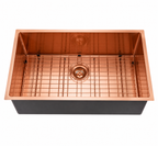762x457x254mm Stainless Steel Handmade Top/Under mount Single Bowls Rose Gold PVD Coating Sink