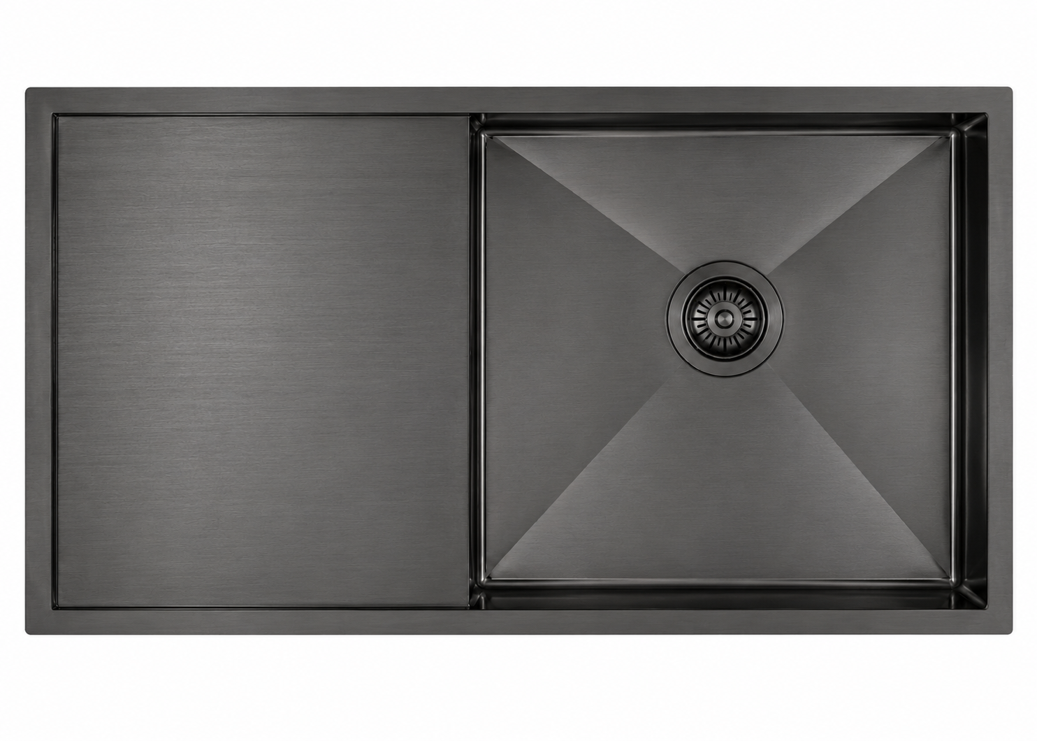 950x450x230mm Stainless Steel Handmade Top/Under mount Single Bowls Gun Metal grey Sink