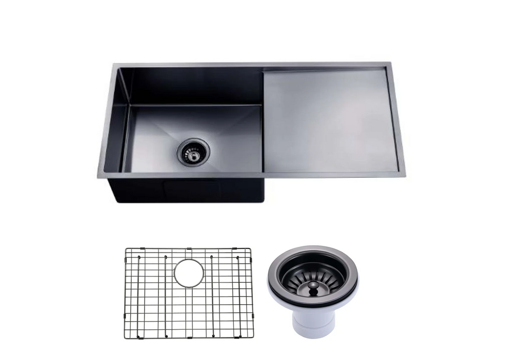 950x450x230mm Stainless Steel Handmade Top/Under mount Single Bowls Gun Metal grey Sink