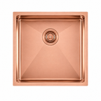 440x440x205mm Stainless Steel Handmade Top/Under mount Single Bowl Rose Gold Sink