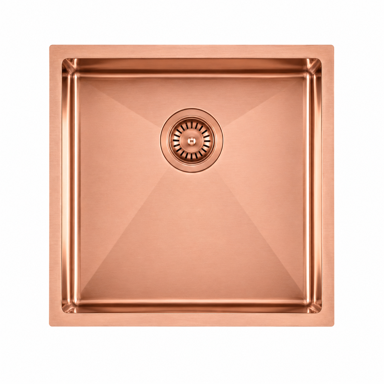 440x440x205mm Stainless Steel Handmade Top/Under mount Single Bowl Rose Gold Sink