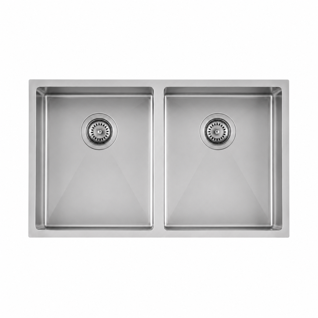 770x450x215mm Stainless Steel Handmade Top/Under mount Double Bowls Sink
