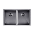 770x450x215mm Stainless Steel Handmade Top/Under mount Double Bowls Gun Metal Grey Sink