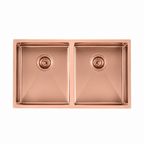 770x450x215mm Stainless Steel Handmade Top/Under mount Double Bowls Rose Gold PVD Sink