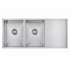 1160x460x230mm Stainless Steel Handmade Top/Under mount Double Bowls Sink