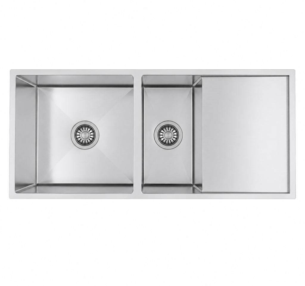 1160x460x230mm Stainless Steel Handmade Top/Under mount Double Bowls Sink