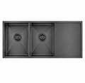 1160x460x230mm Stainless Steel Handmade Top/Under mount Double Bowls Gun Metal Grey Sink