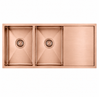 1160x460x230mm Stainless Steel Handmade Top/Under mount Double Bowls Rose Gold PVD Sink