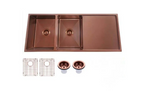 1160x460x230mm Stainless Steel Handmade Top/Under mount Double Bowls Rose Gold PVD Sink