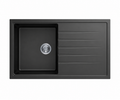 860x500x205mm Carysil Vivaldi D100 Single Bowl With Drainer Board Granite Kitchen Sink Black