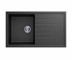 860x500x205mm Carysil Vivaldi D100 Single Bowl With Drainer Board Granite Kitchen Sink Black