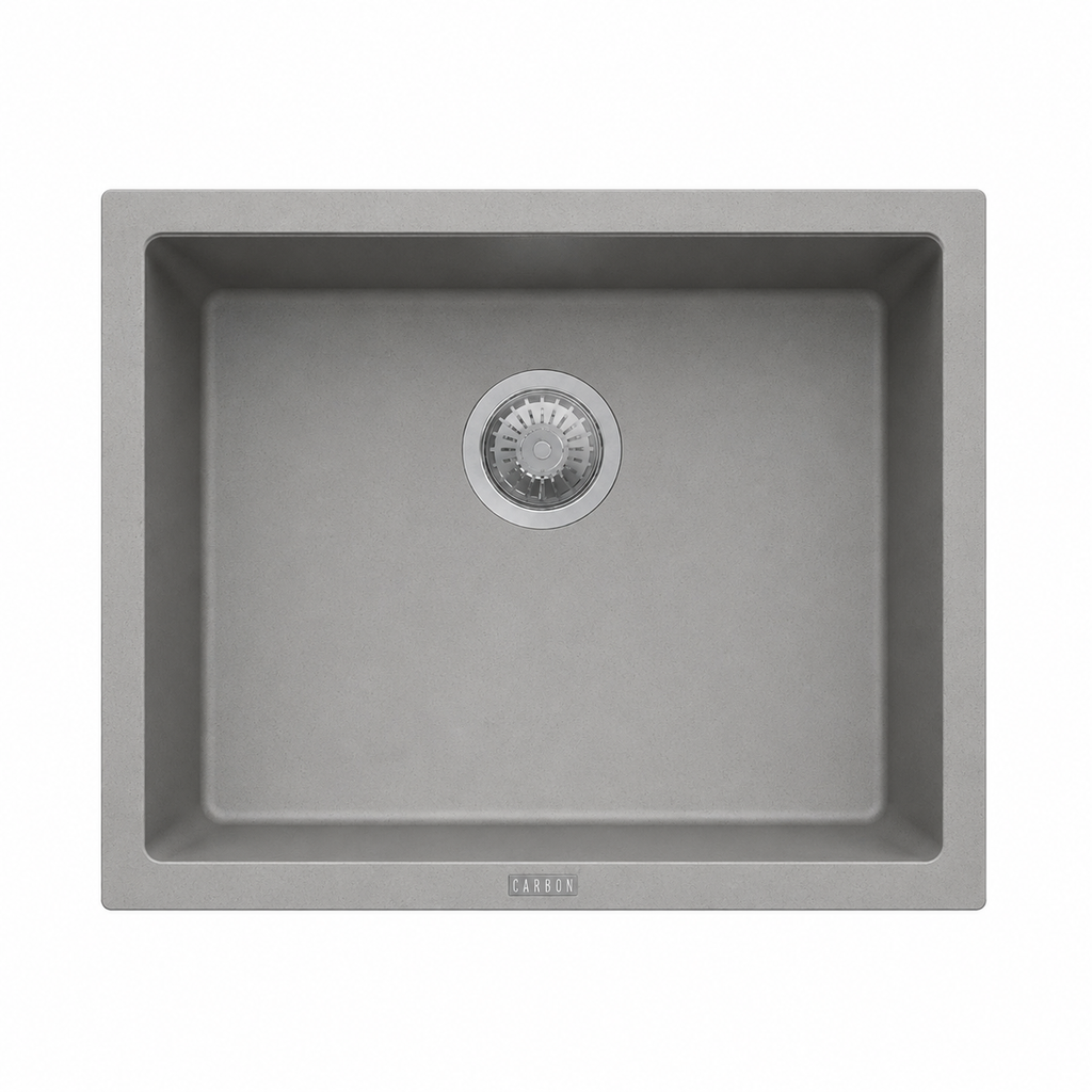 610x457x205mm Carysil Big single Bowl Granite Sink Concrete Grey