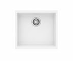 533x457x205mm Carysil Enigma single Bowl Granite Sink Snova White