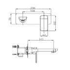 IVANO Series Wall Basin/Bathtub Mixer with Spout Chrome