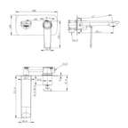 Norico Esperia Series Wall Basin/Bathtub Mixer with Spout Brushed Nickel