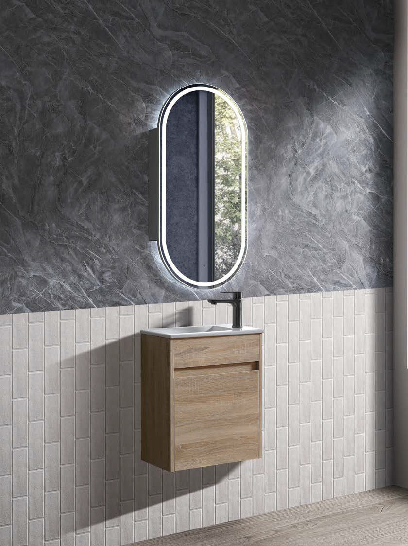 Bristol 450x250x540 Wall hung Vanity Natural Timber