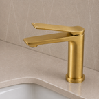RUSHY Series Short Basin Mixer Brushed Brass