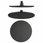 Slim Round Rainfall Shower Head 350mm Stainless steel Black